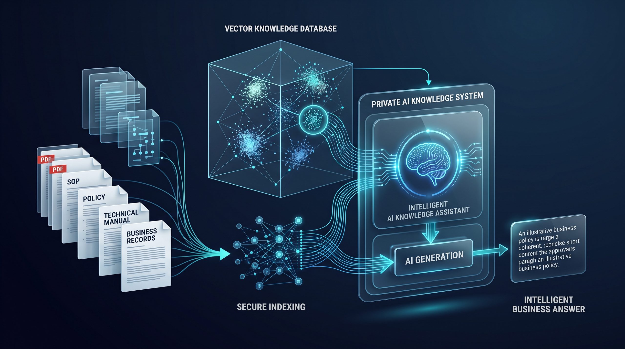RAG AI knowledge base searching company documents for business information