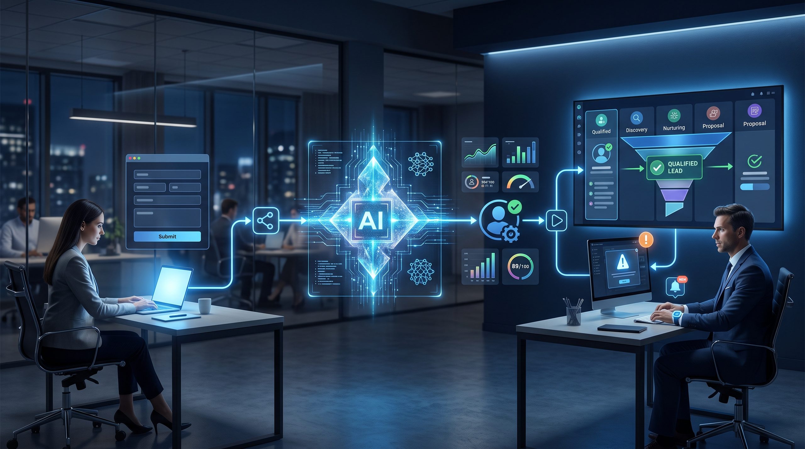 AI lead capture and qualification workflow using n8n automation and CRM integration